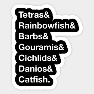 Freshwater Fish Helvetica Sticker